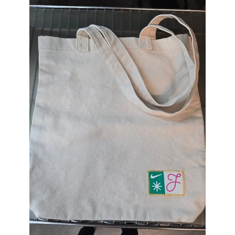 NIKE Family 23 Canvas Tote Bag Green Pink‎ Orange Graphic Print